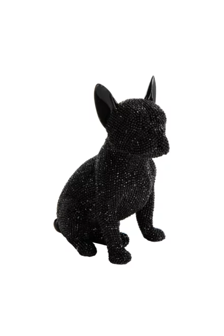 Figurka czarna pies o drobnym strukturalnym wzorze 13x9x17 cm  ELDO