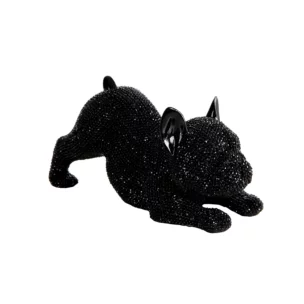 Figurka czarna pies o drobnym strukturalnym wzorze 19x8x9 cm ELDO
