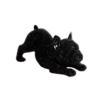 Figurka czarna pies o drobnym strukturalnym wzorze 19x8x9 cm ELDO