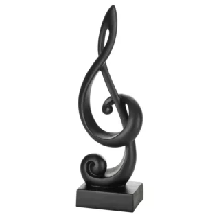 Figurka czarna w kształcie nuty 13x9x36 cm SONIK