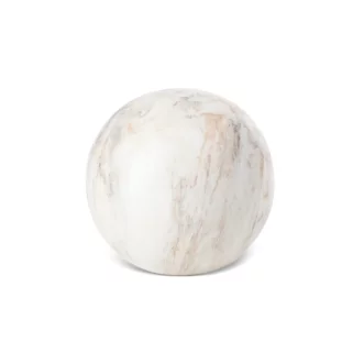 Kula ceramiczna biało-beżowa z efektem przecieranego drzewa średnica 9x9 cm ASLI