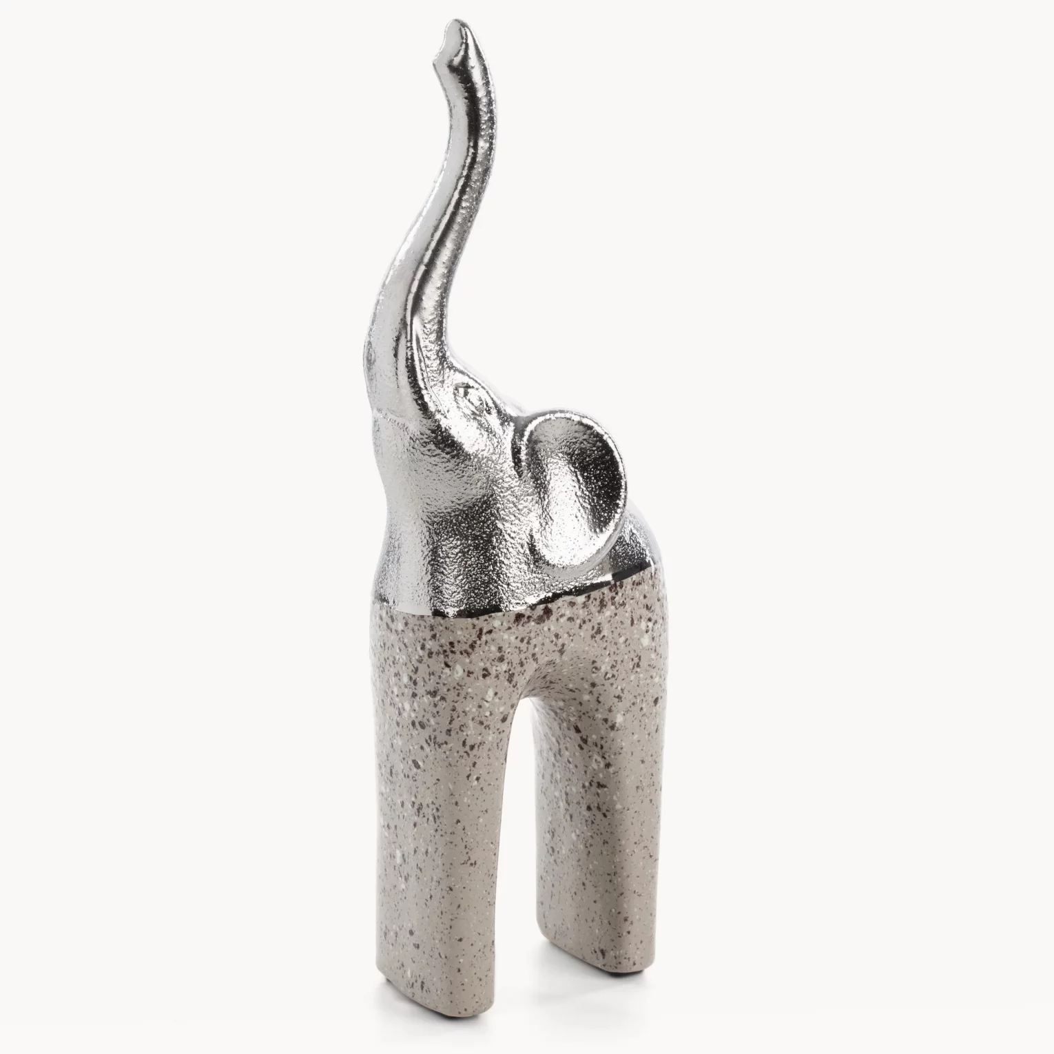 Figurka dekoracyjna srebrna w kształcie słonia 12x7x35 cm LAILA