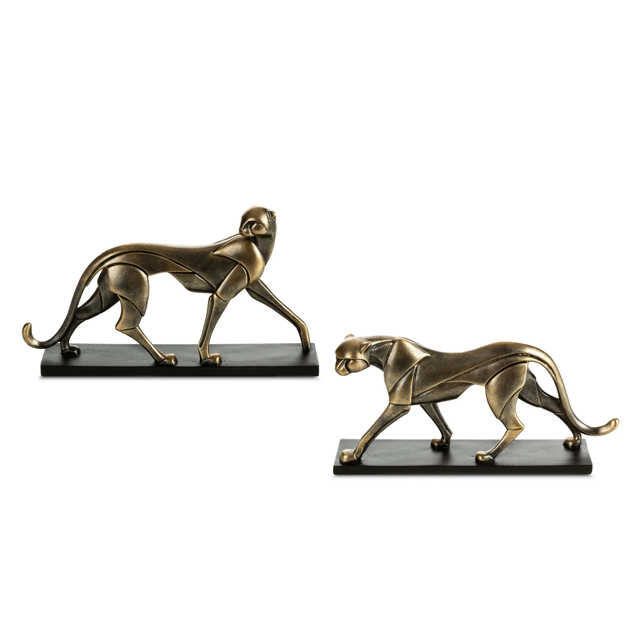 Figurka dekoracyjna złoto czarna lampart 27x5x16 cm MADOX 4