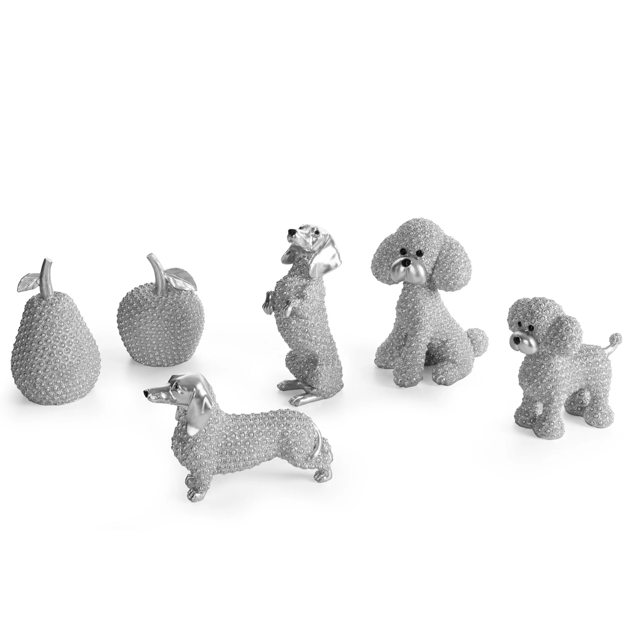 Figurka dekoracyjna szampańska o błyszczącym strukturalnym wzorze 14x9x15 cm SENTI