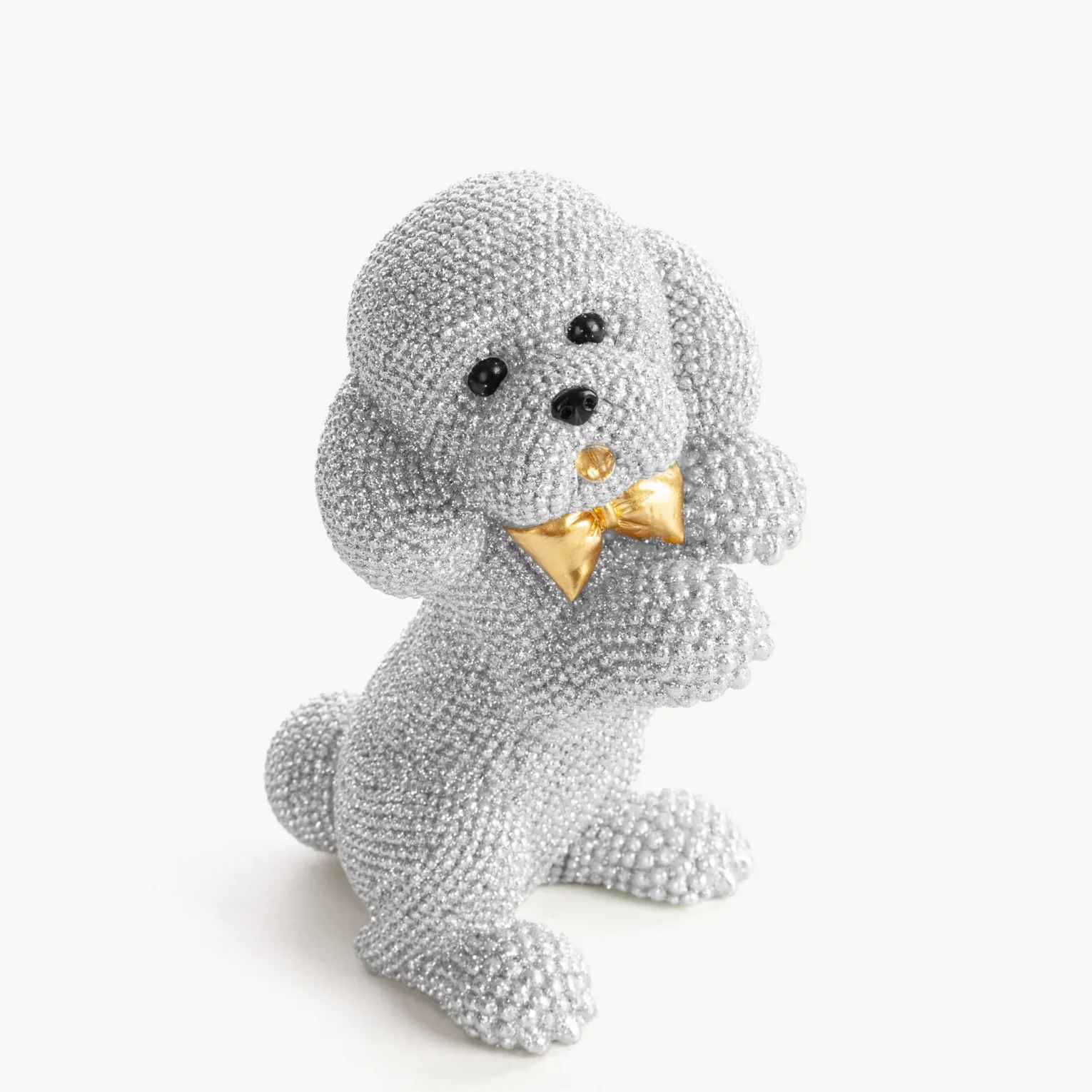 Figurka srebrna pies  o drobnym strukturalnym wzorze 10x7x15 cm ELDO
