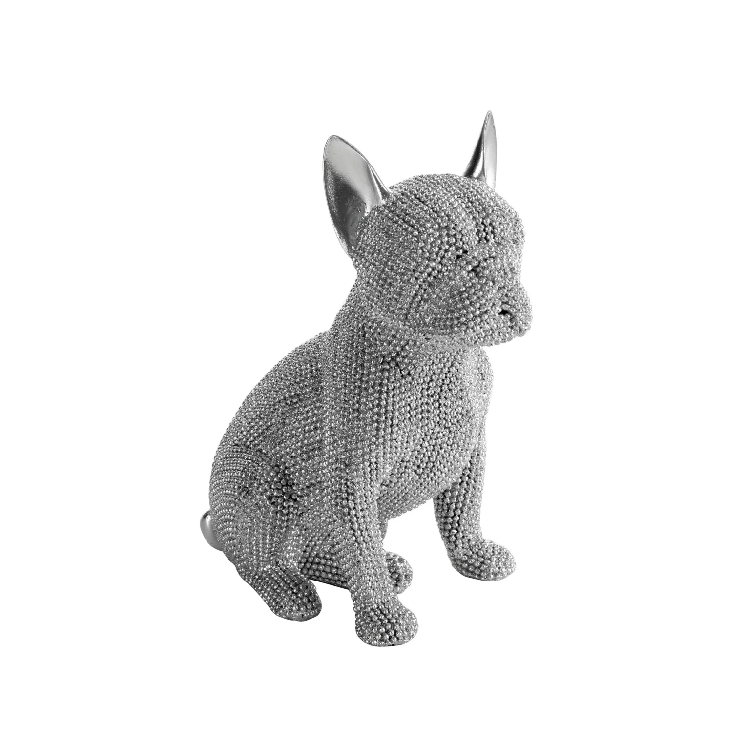 Figurka srebrna pies o drobnym strukturalnym wzorze 13x9x17 cm ELDO