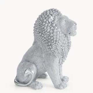 Figurka srebrna w kształcie Lwa o drobnym strukturalnym wzorze 15x9x18 cm ELDO 1
