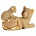 Figurka złota koty  o drobnym strukturalnym wzorze 19x9x12 cm ELDO