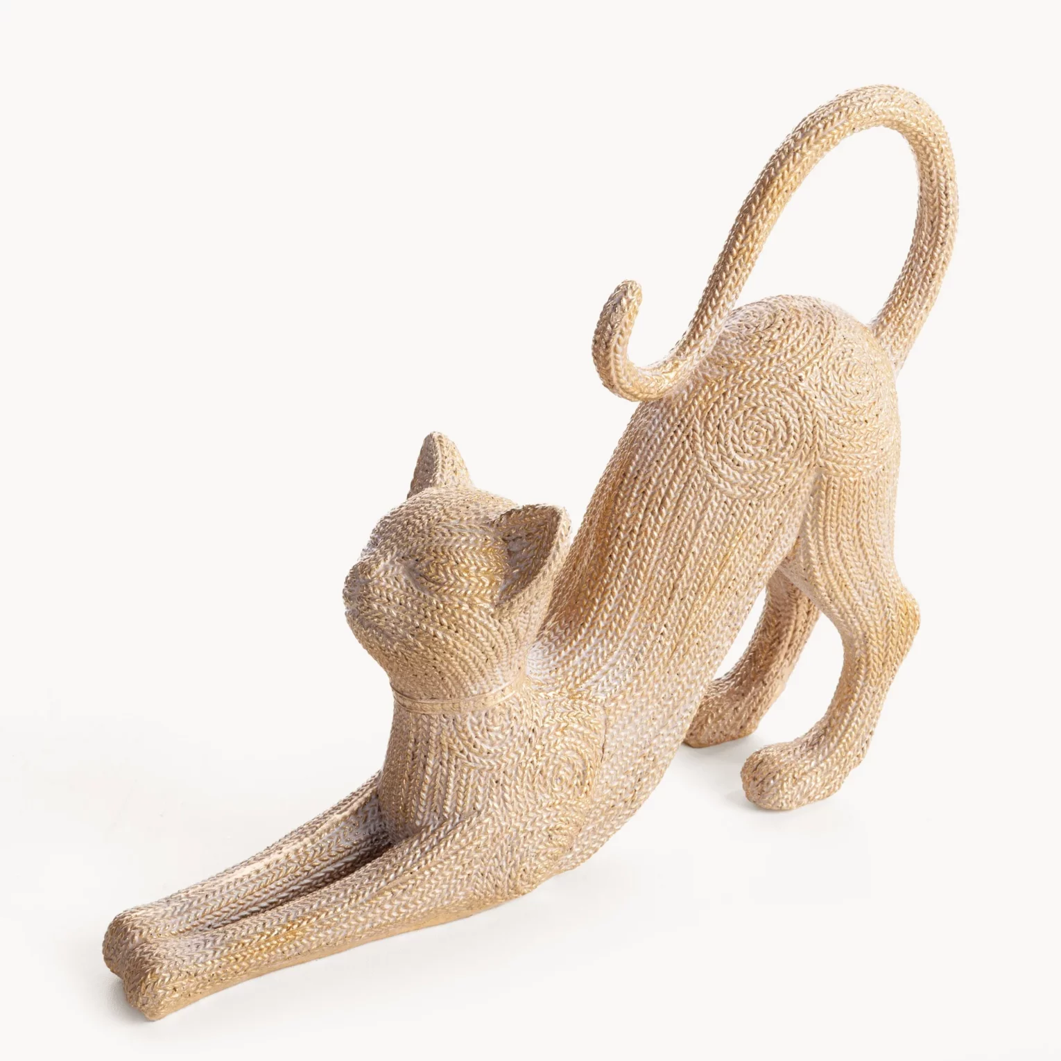 Figurka złota  w kształcie kota 25x7x19 cm  VALERI