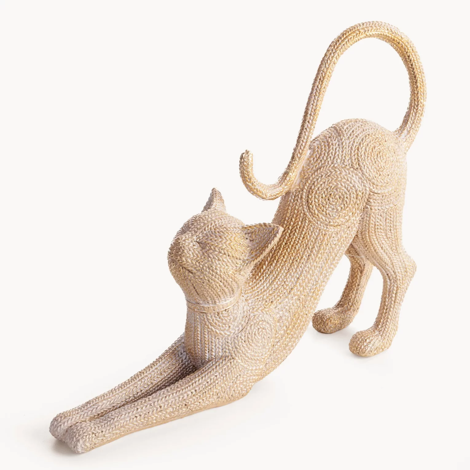 Figurka złota w kształcie kota 32x8x25 cm VALERI