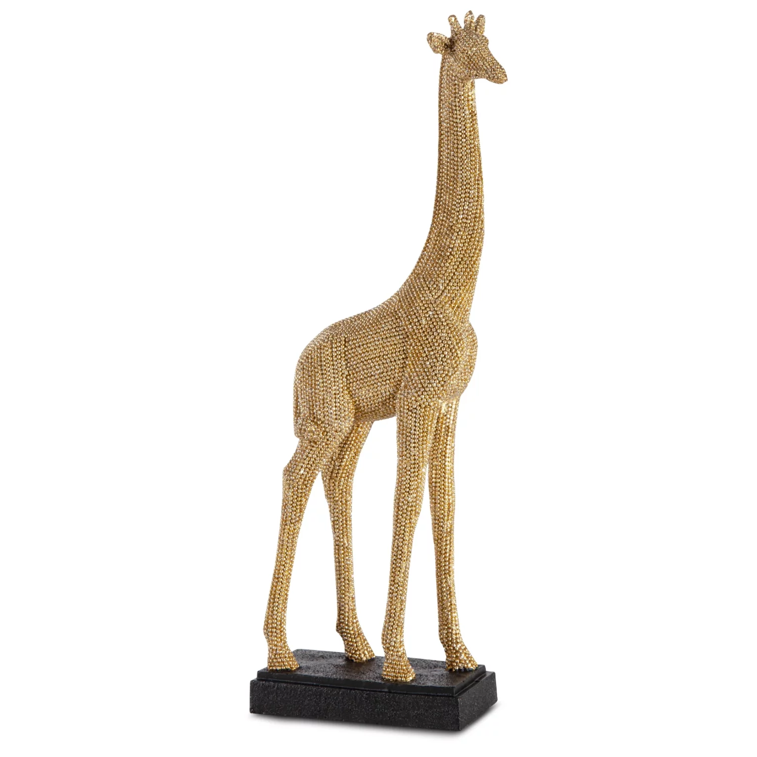 Figurka złota żyrafa  o drobnym strukturalnym wzorze 13x6x34 cm ELDO