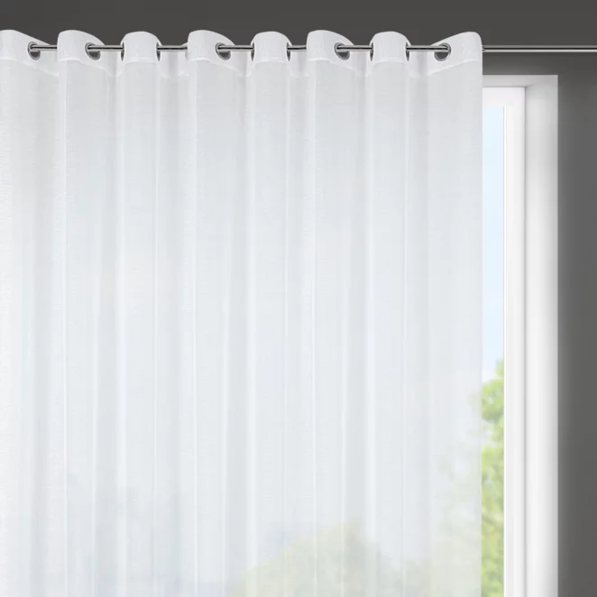 Firana biała z etaminy o strukturze deszczyku 350x160 cm przelotka - IRMA