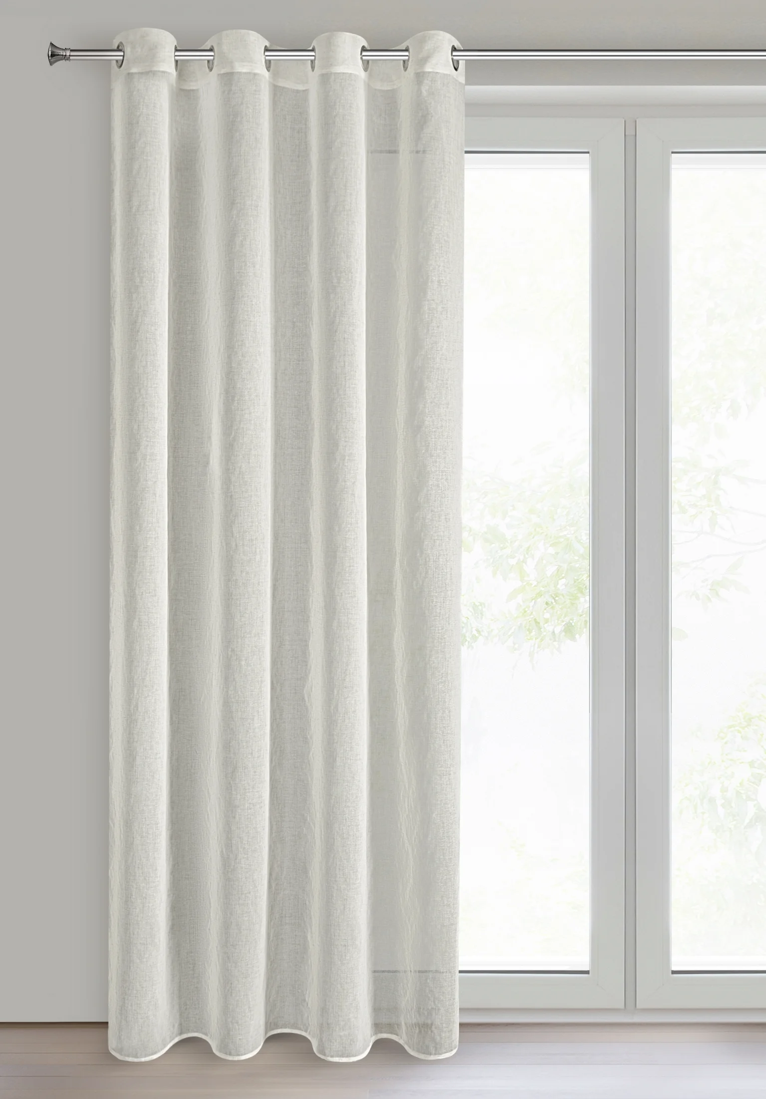 Firana naturalna z domieszką lnu 140x250 cm przelotka - AUREA