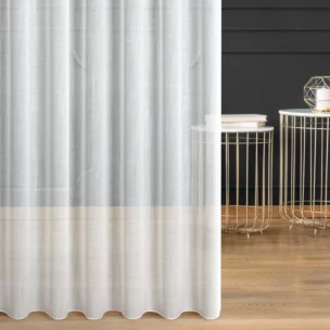 Firana szyta na taśmie fala naturalna z delikatnej matowej etaminy, wykończonej obciążnikiem