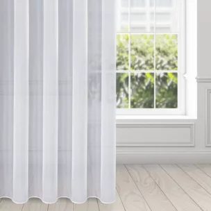 Firana biała z gładkiego mlecznego woalu wykończona szwem obciążającym VIOLET 200x200 cm flex 1:2