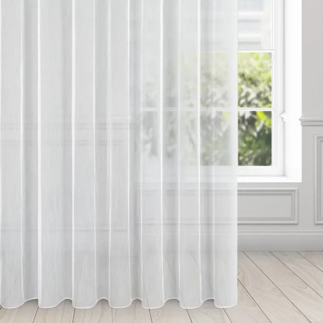 Firana biała o strukturze drobnego deszczyku 350x250 cm przelotka NICEA