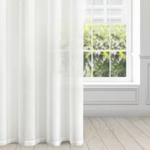 Firana kremowa z gładkiego matowego woalu 300x160 cm taśma LUCY