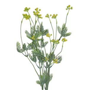 Gałązka sztuczna żółta z drobnymi kuleczkami 57 cm