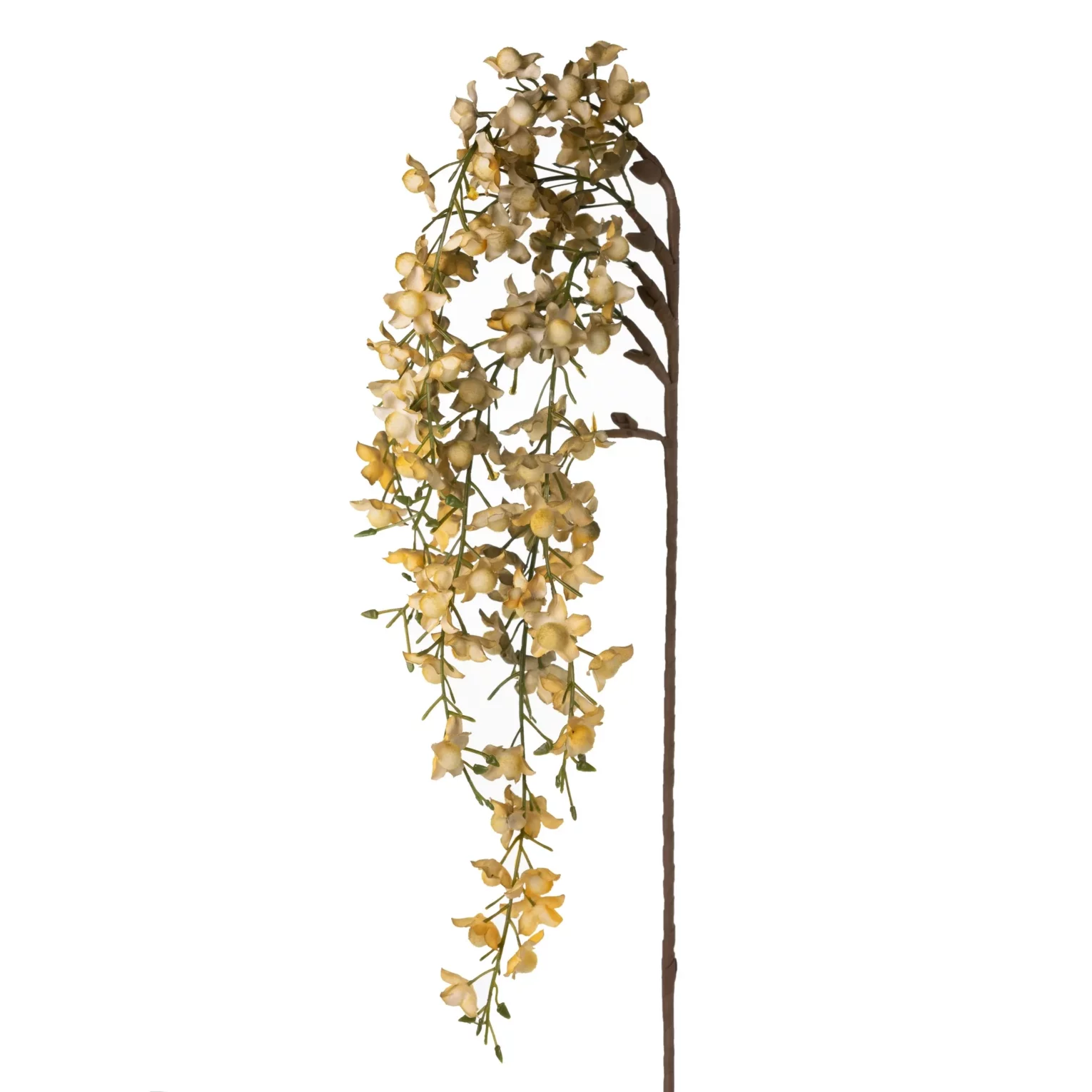 Gałązka sztuczna żółta z drobnymi kwiatami 84 cm