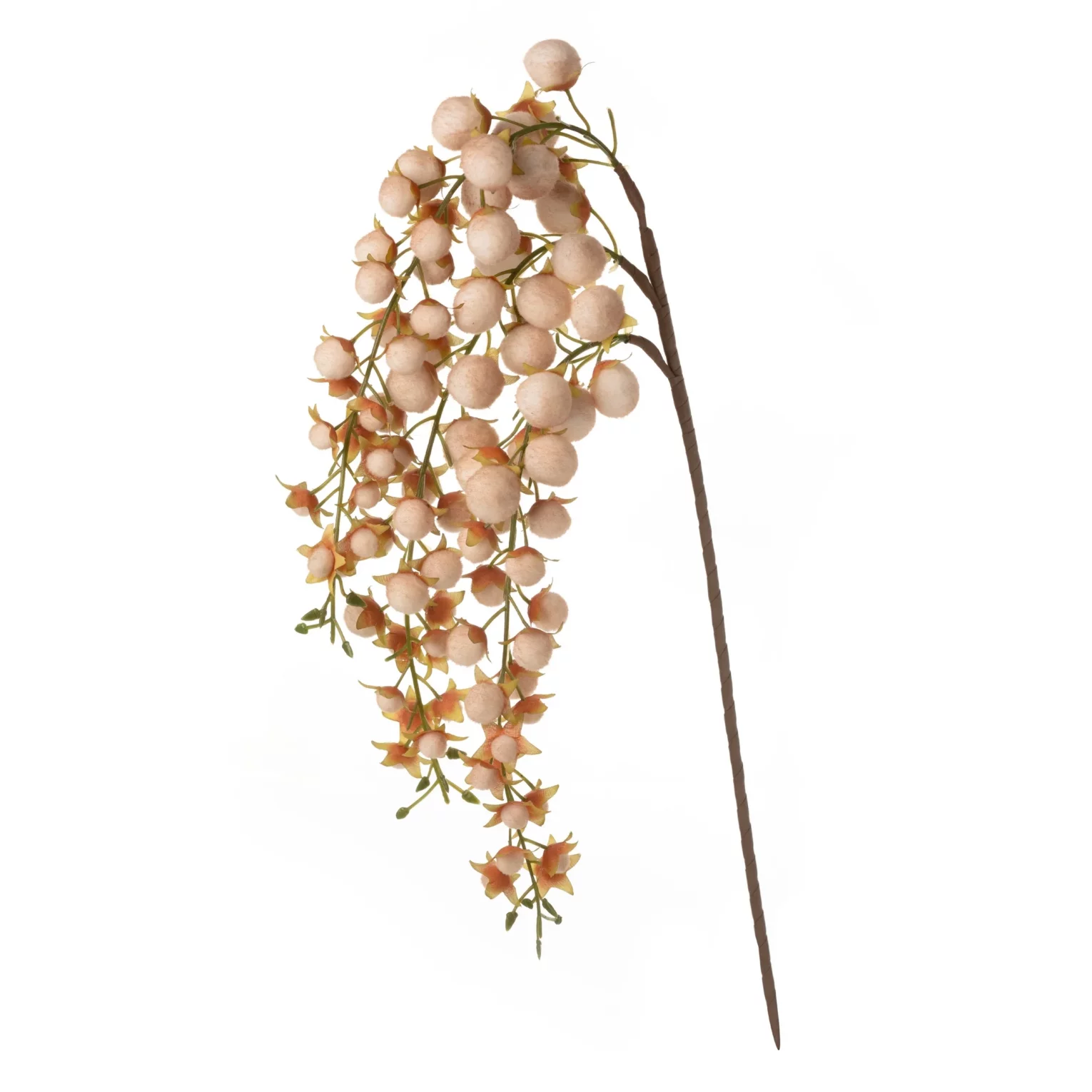 Gałązka sztuczna jasnobrązowa z pąkami 78 cm