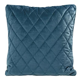 Poszewka na poduszkę 45x45 cm welwetowa, granatowa pikowana we wz&oacute;r karo z ozdobną wypustką VELVET 27 Eurofirany Premium