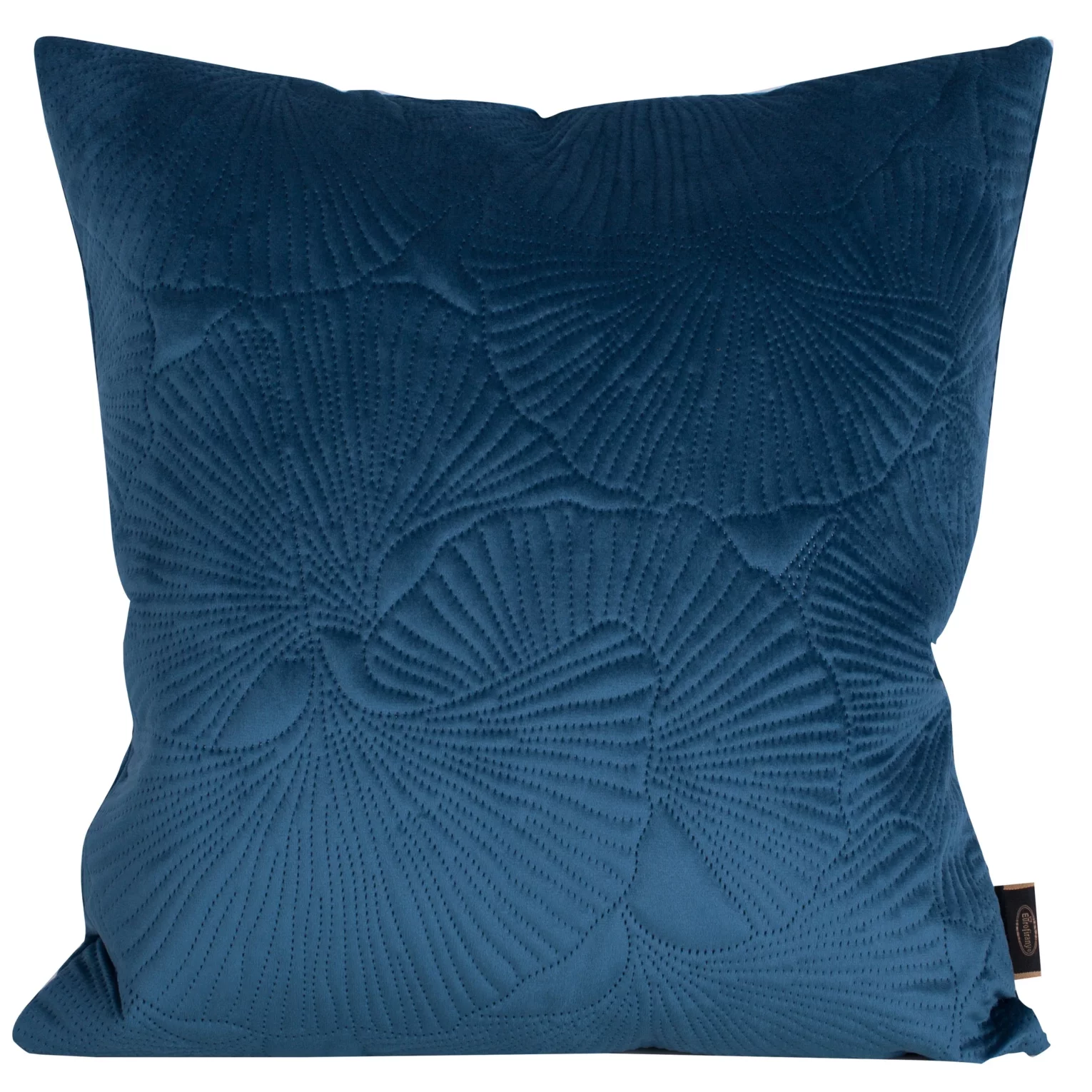 Poszewka na poduszkę 45x45 cm welwetowa kolor granatowy z wytłaczanym wzorem liści miłorzębu VELVET 58 Eurofirany Premium