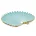 Patera ceramiczna dekoracyjna jasnoniebiesko-złota  w formie liścia 40x38x5 cm HIRAL
