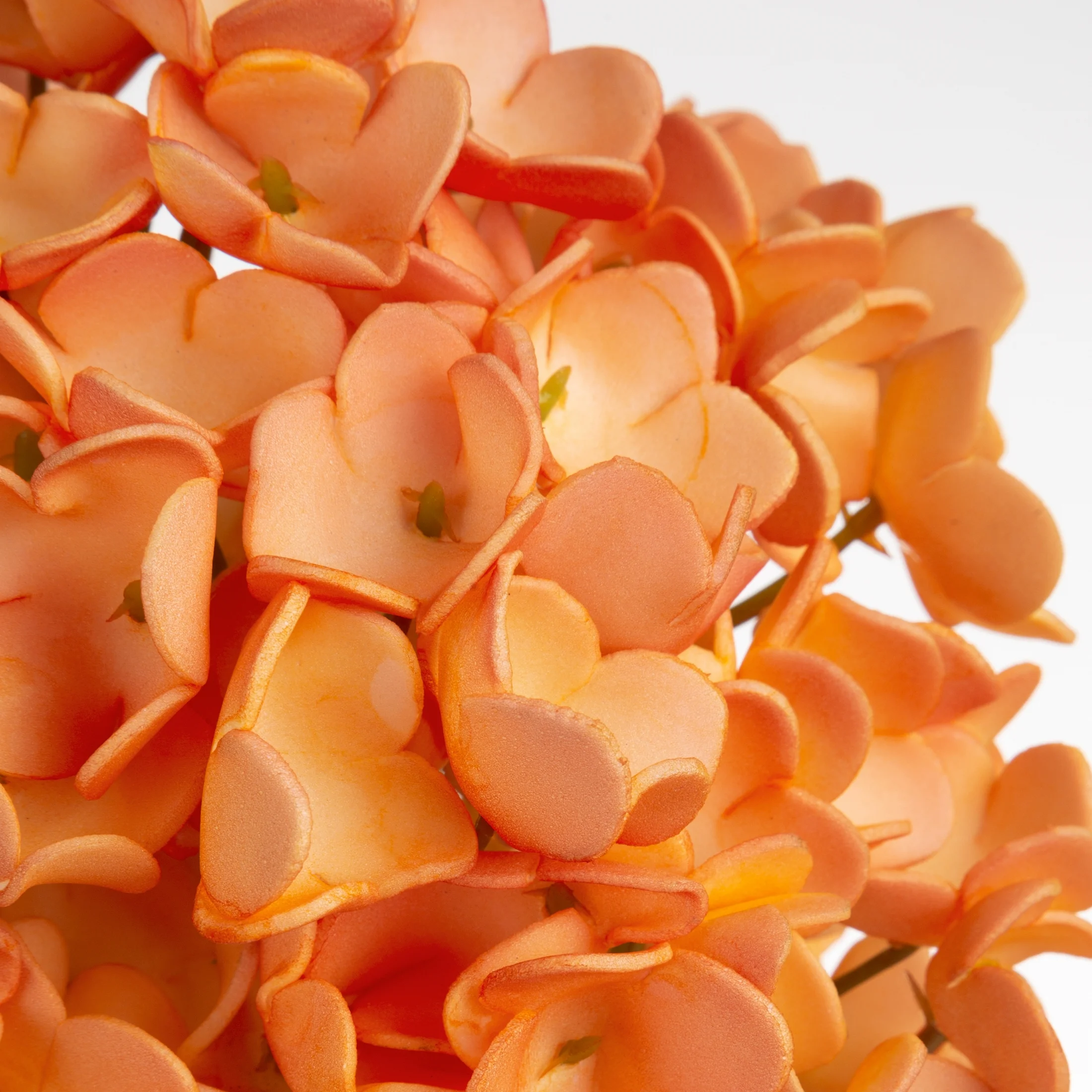 Kwiat sztuczny hortensja pomarańczowo, żółta z pianki foamiran 75 cm