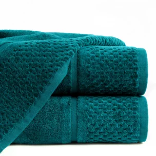 Ręcznik kąpielowy 50x90 cm bawełniany kolor turkusowy z efektowną bordiurą 550 g/m2 IBIZA