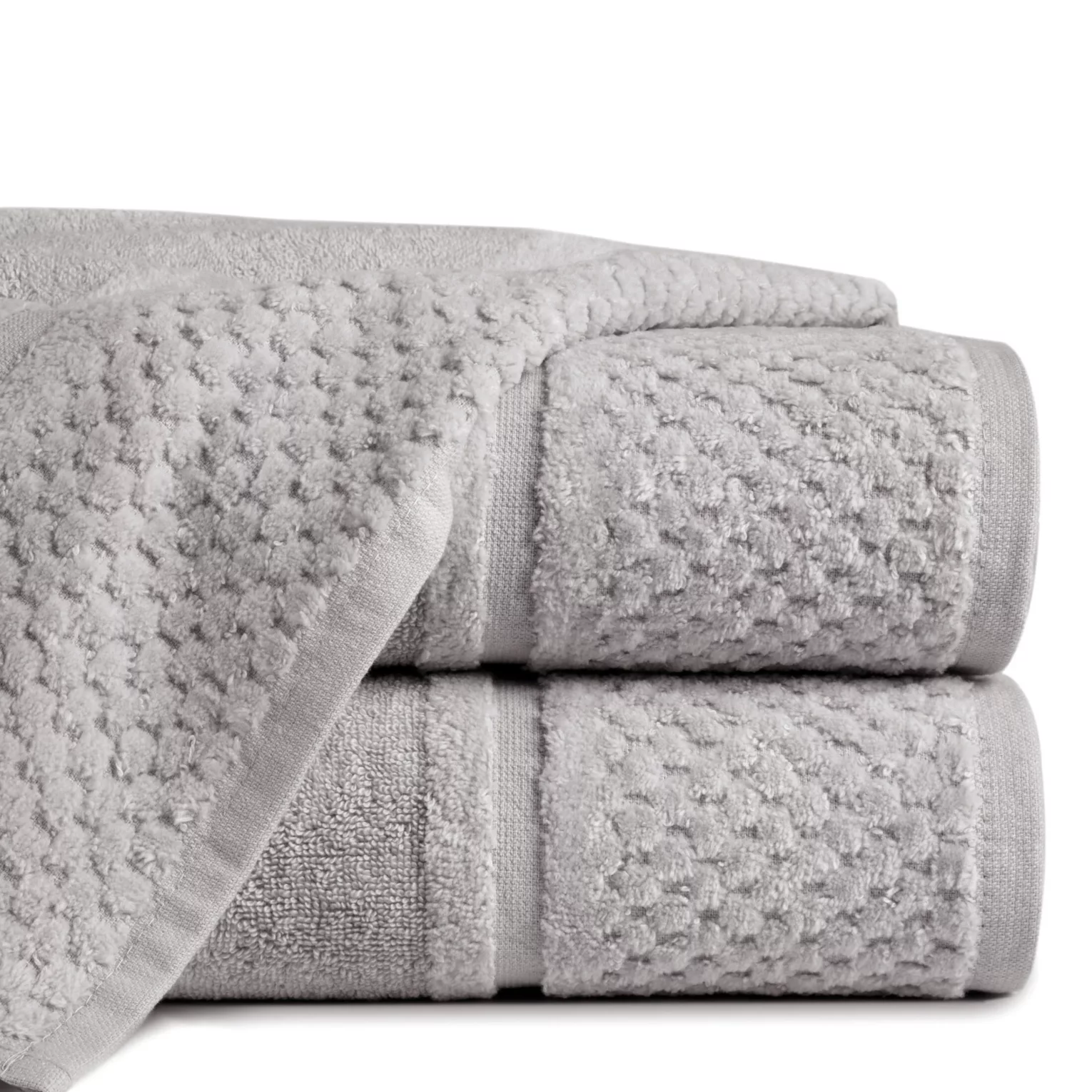 Ręcznik do rąk 30x50 cm bawełniany kolor stalowy z efektowną bordiurą 550 g/m2 IBIZA