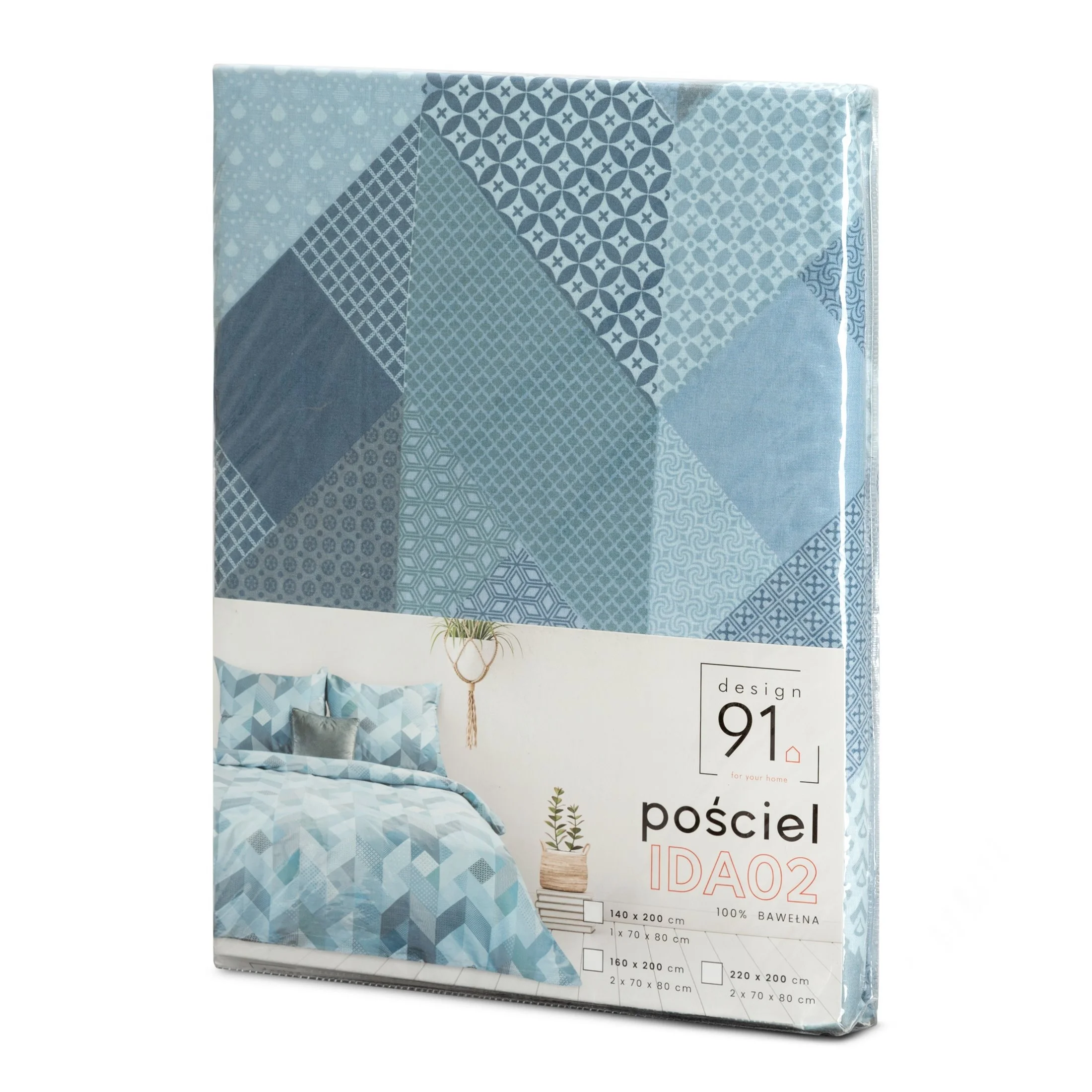 DESIGN 91 Komplet pościeli IDA 02 z bawełny z patchworkowym motywem