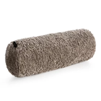 Poduszka wałek 15 x 45 cm z tkaniny typu bukla beżowa
