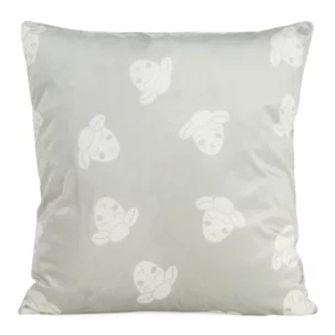 Poszewka na poduszkę 45x45 cm welwetowa, popielato biała z motywem baranków KIDS DESIGN 91