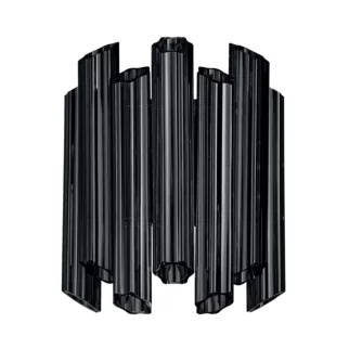 Kinkiet - lampa ścienna do pokoju grafitowa z szklanymi zawieszkami z dymionego szkła 32 x 32 x 38 cm DANA