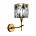 Kinkiet - lampa ścienna do salonu transparentno, złota zdobiona kryształkami 25x13x30 cm KRYSTAL