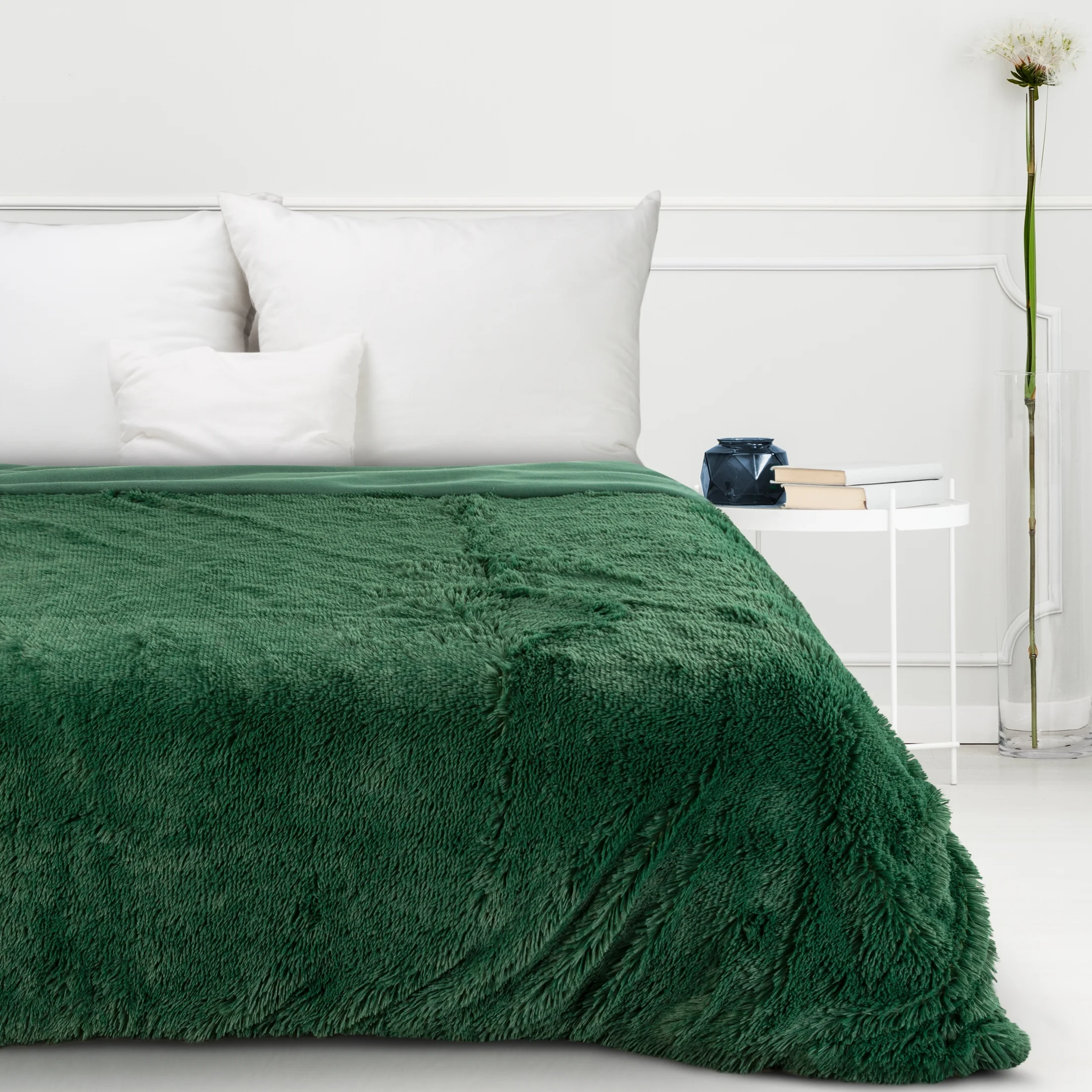 Koc o strukturze miękkiego futra 150x200 cm ciemnozielony TIFANY 1 Design 91