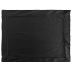 Komplet podkładek 4 szt 30x40 cm czarny welwetowy MELINDA z z ozdobną listwą