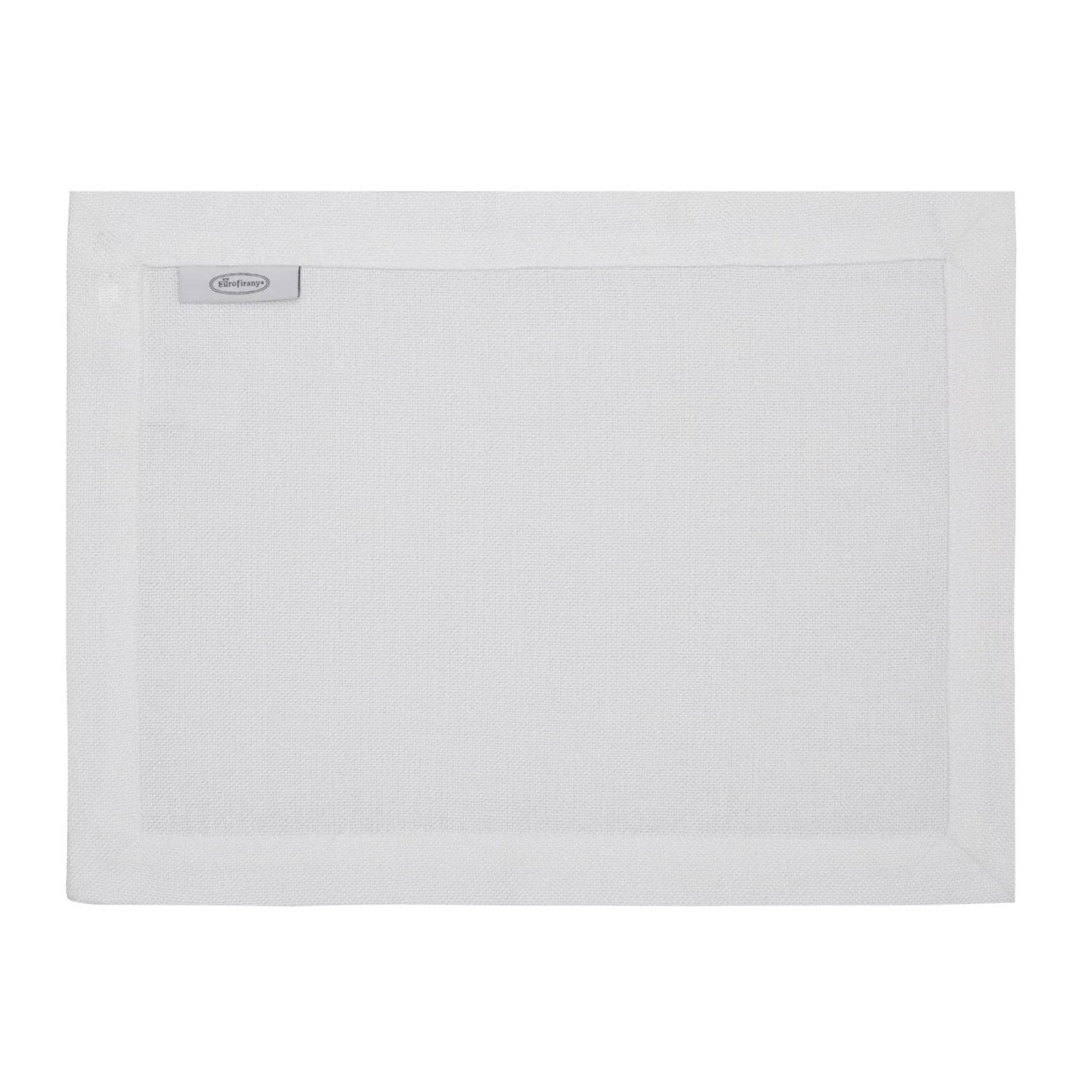Komplet serwet 4 szt biały 30x40 cm o płóciennym splocie BIANCA 2 z dodatkiem błyszczącej nici wykończonych podwójną listwą na brzegach