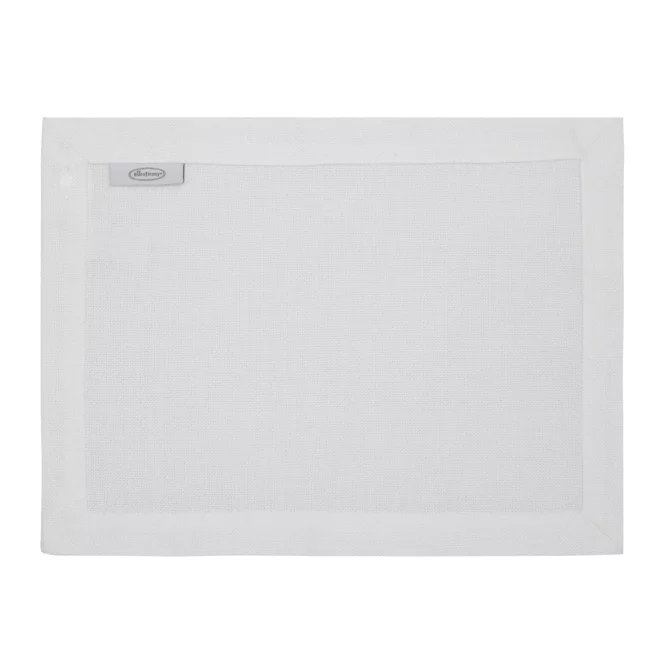 Komplet serwet 4 szt biały 30x40 cm o płóciennym splocie BIANCA 2 z dodatkiem błyszczącej nici wykończonych podwójną listwą na brzegach