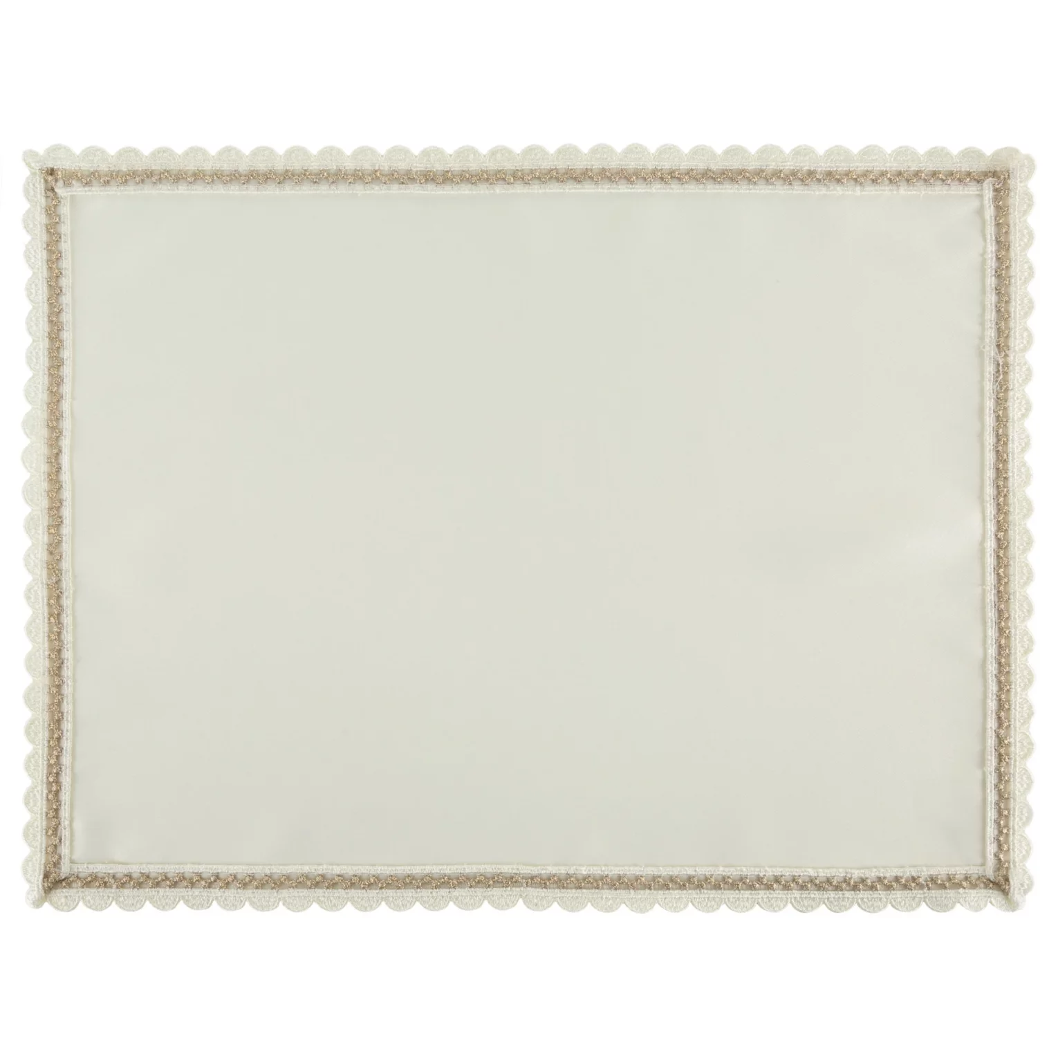 Komplet serwetek 4 szt 30x40 cm kremowy LACE z szampańskim haftowanym zdobieniem