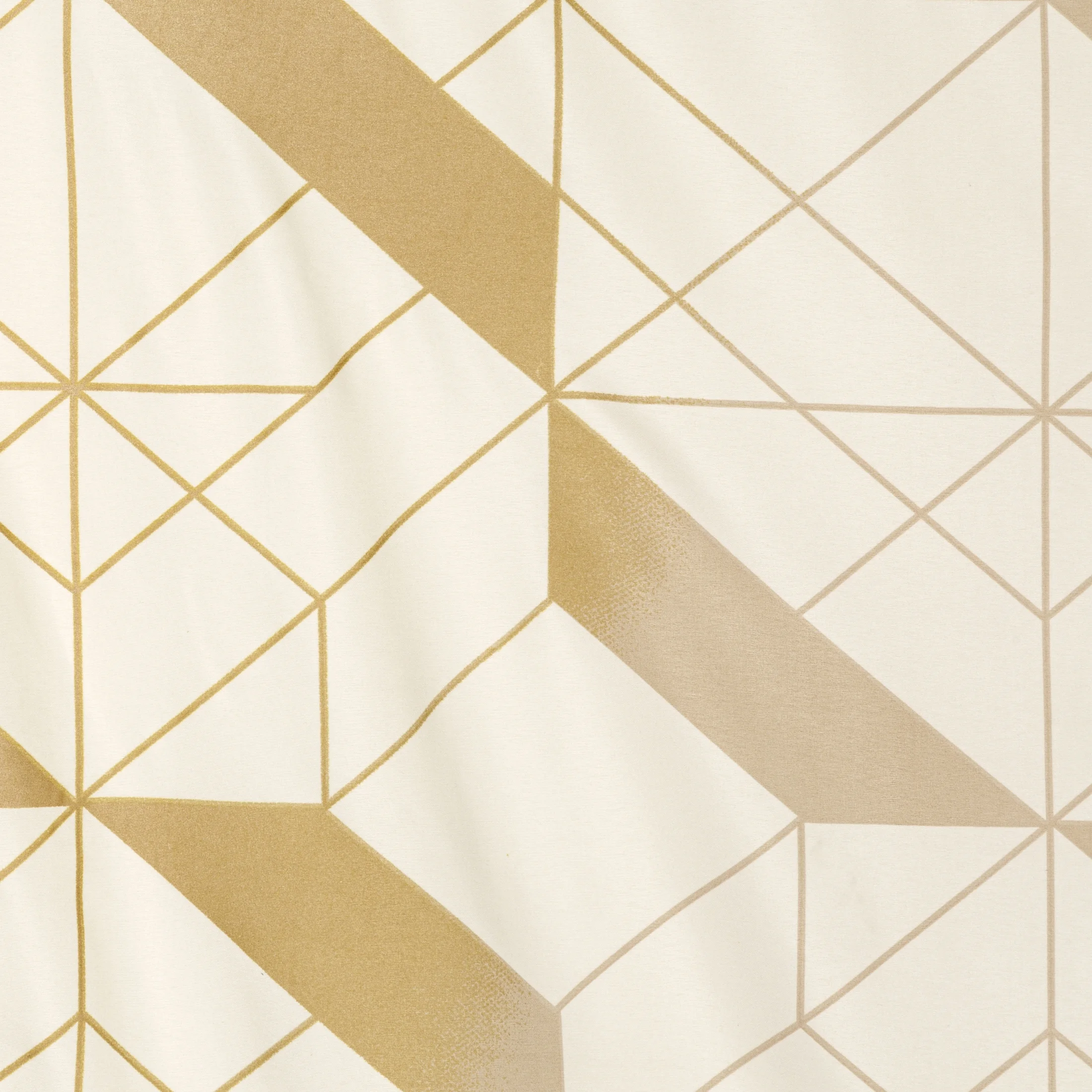 Pościel 220x200 cm komplet 3 częściowy kolor biały, złoty z nadrukiem geometrycznym GEO 2 Design 91