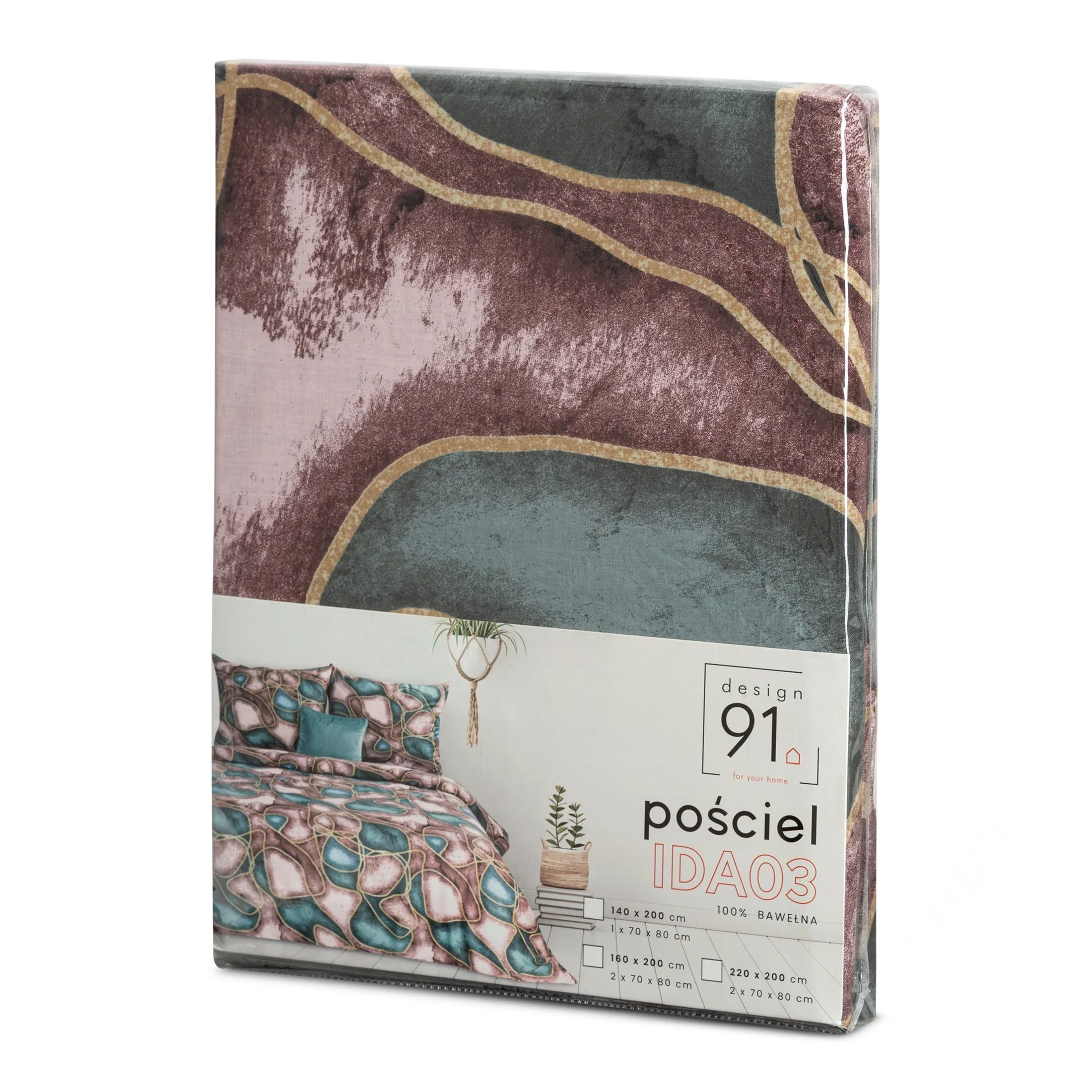 DESIGN 91 Komplet pościeli IDA 03 z bawełny z fantazyjnym motywem