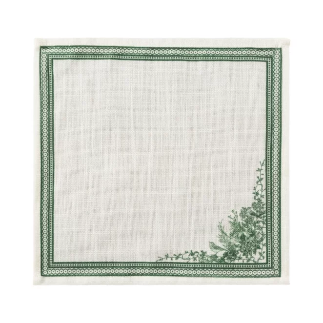Komplet serwetek 6 szt. naturalno, zielonych z roślinnym wzorem 30x30 cm SUMMER - kolekcja FOREST SUMMER