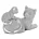Figurka srebrna koty o drobnym strukturalnym wzorze 19x9x12 cm ELDO