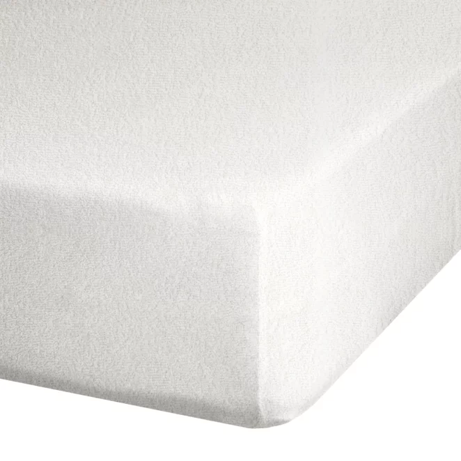 Prześcieradło frotte z gumką 140x200 cm z bawełny kolor kremowy 170 g/m2 Design 91