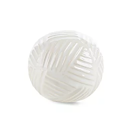 Kula ceramiczna kremowa z wytłaczanym wzorem średnica 9x10 cm ROMINA  - kolekcja SEA SUMMER