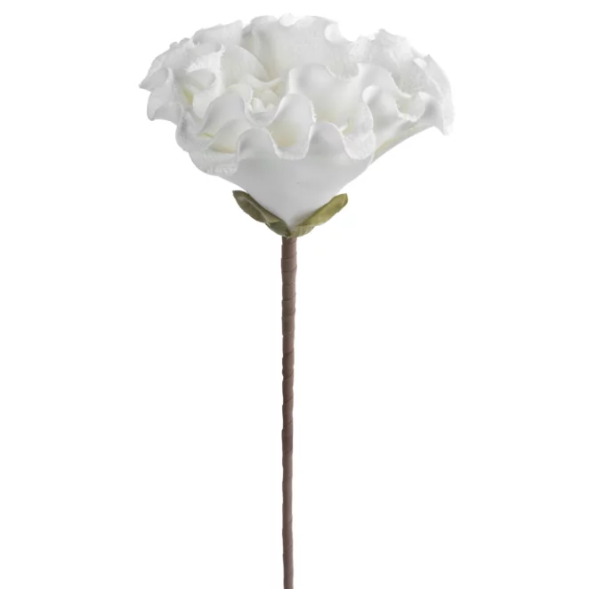 Kwiat sztuczny biały z plastycznej pianki foamiran 65 cm