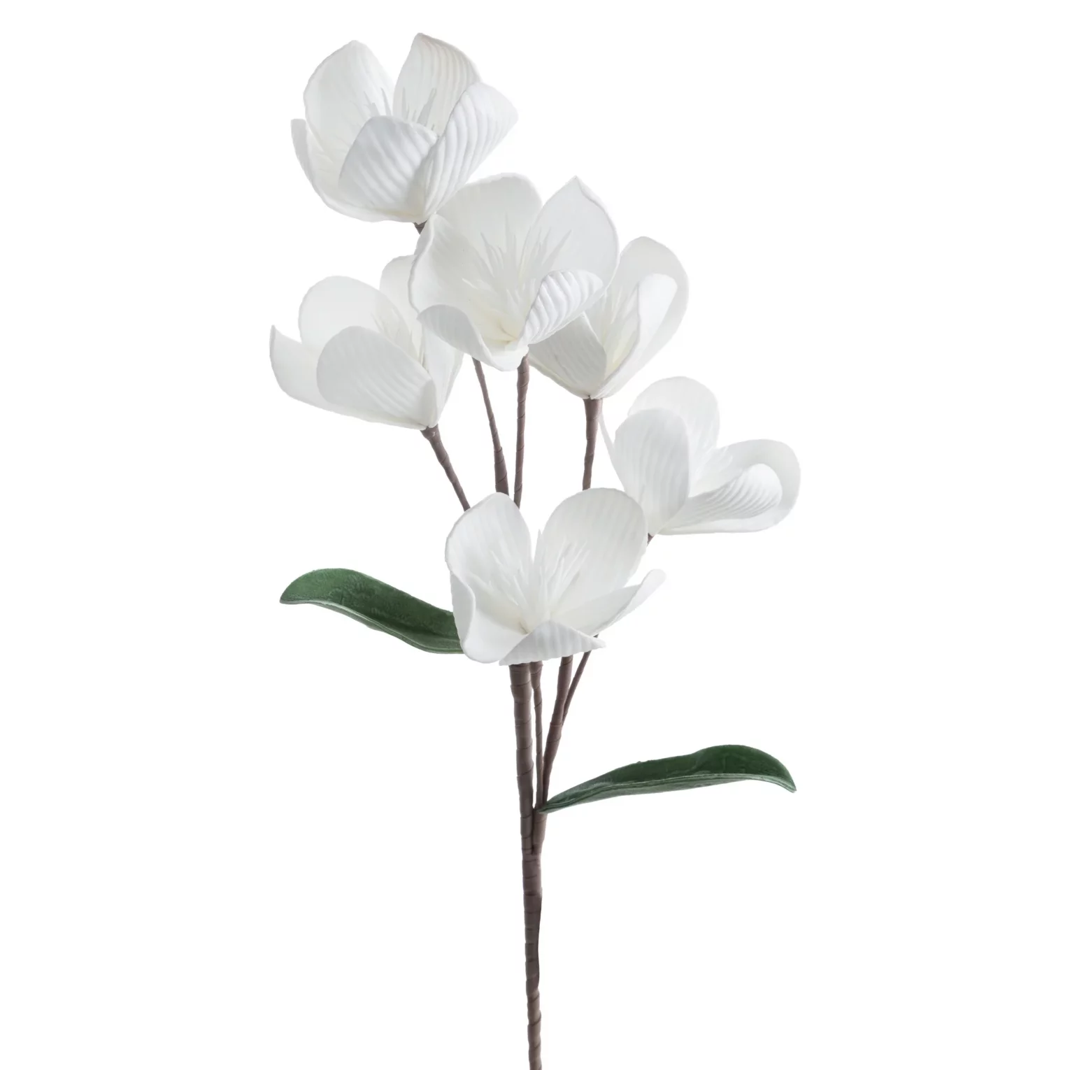 Kwiat sztuczny biały z plastycznej pianki foamiran 70 cm