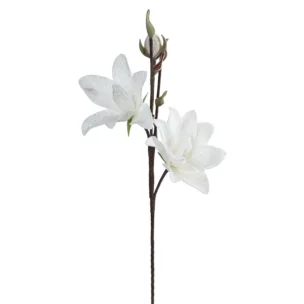 Kwiat sztuczny biały z plastycznej pianki foamiran 77 cm