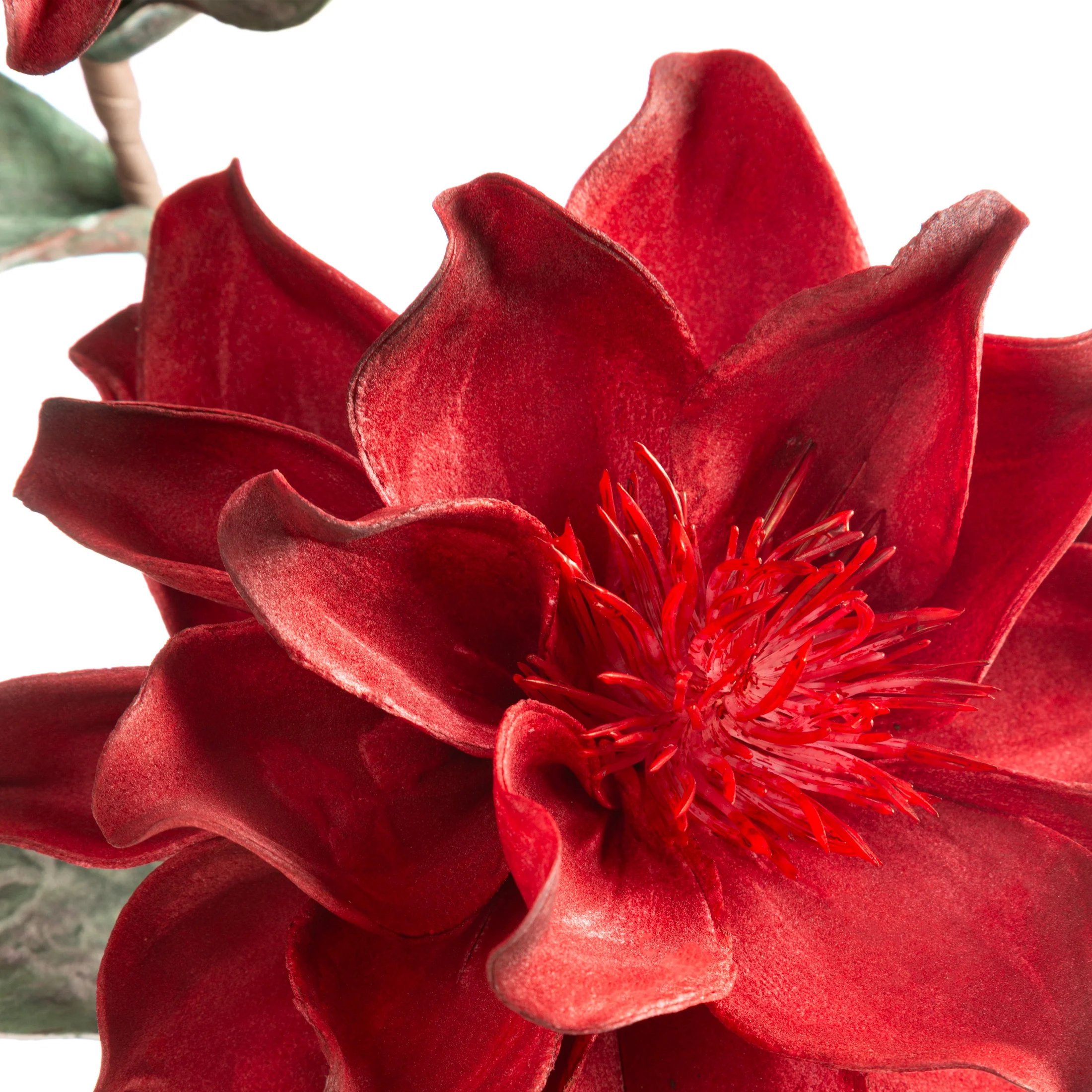 Kwiat sztuczny bordowo-zielony z pianki foamiran 90 cm